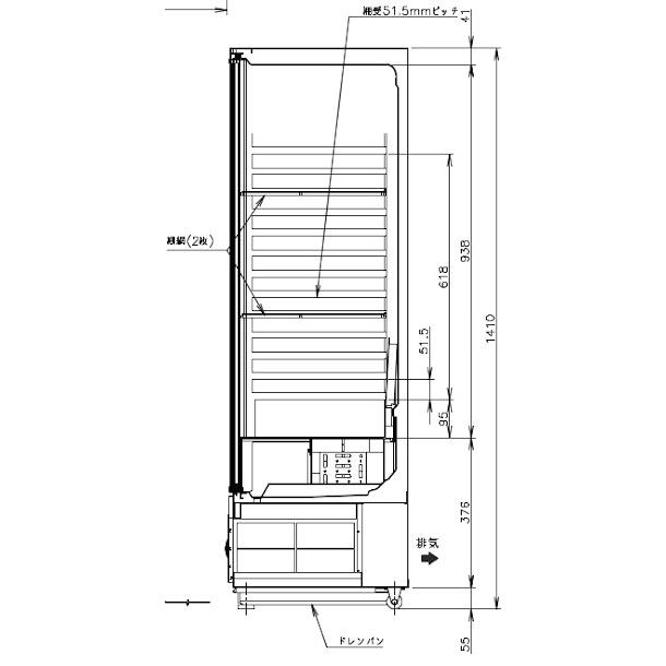 ホシザキ 小形冷蔵ショーケース SSB-70DT  HOSHIZAKI 冷蔵ショーケース 業務用冷蔵庫 別料金 設置 入替 回収 処分 廃棄 クリーブランド｜cleaveland｜07