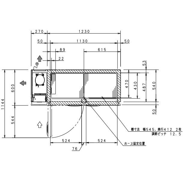 SUF-K1561B　パナソニック　冷凍　処分　コールドテーブル　入替　センターピラー有　別料金にて　1Φ100V　設置　回収　業務用冷凍庫　廃棄　クリーブランド