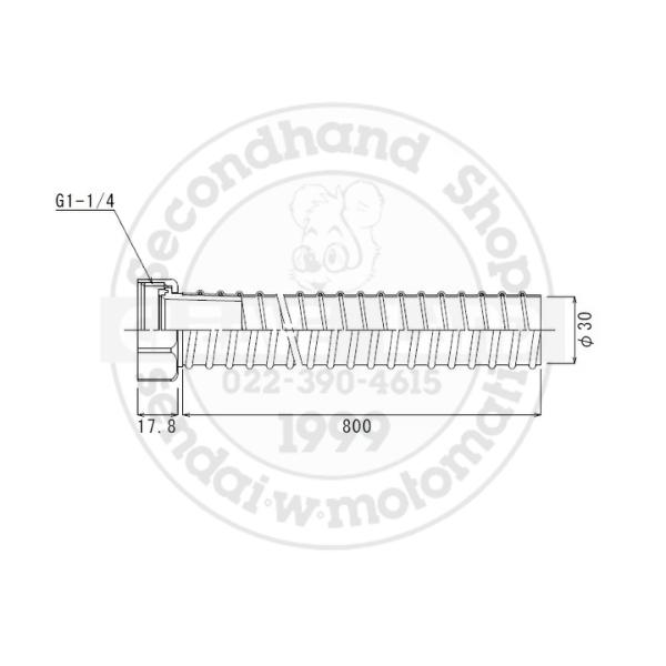 スギコ産業 スギコ TO-192M/80 排水ホース 回転ナット G1-1/4ネジ 80cm