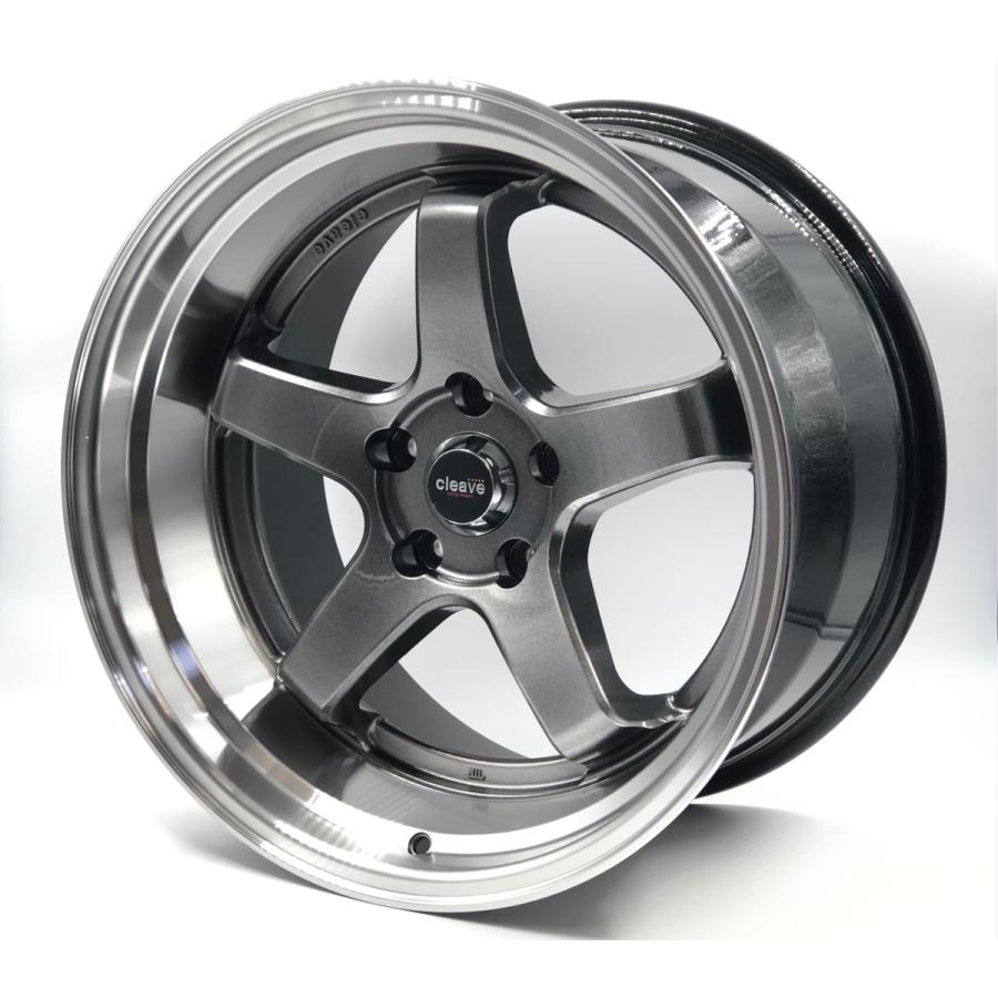 CLEAVE RACING FL53 18x10.5J +15 5H-114.3 ガンメタ/マシンド 2