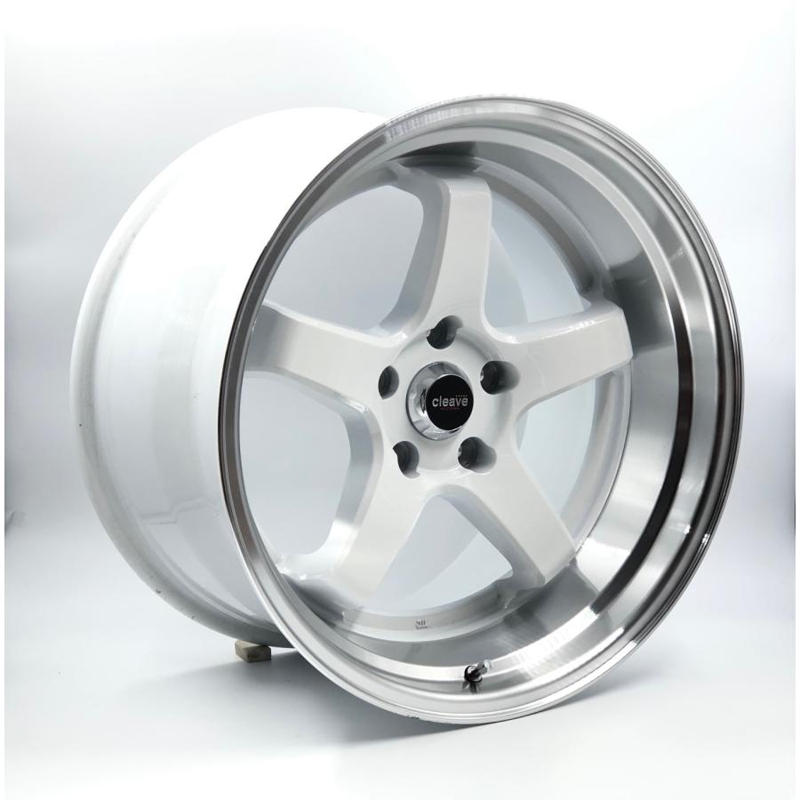 CLEAVE RACING FL53 4本 CLEAVE CLEAVE RACING FL53 18x10.5J +15 5H-114.3 ホワイト/マシンド