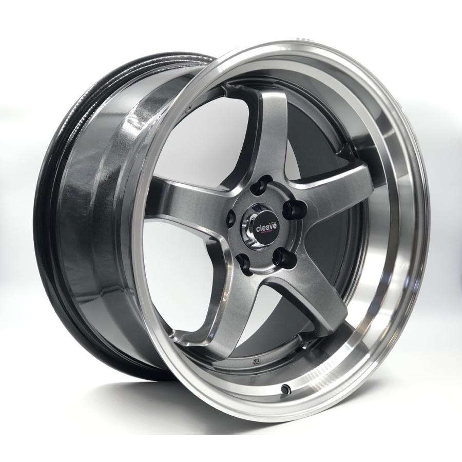 clever 18インチ ホイール 深リム（希少品） CLEAVE CLEAVE RACING FL53 18x9.5J +0 5H-114.3 ガンメタ/マシンド 4