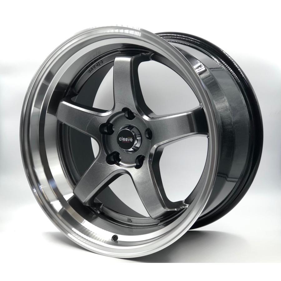 CLEAVE RACING FL53 18x9.5J +18 5H-100 ガンメタ/マシンド 4本