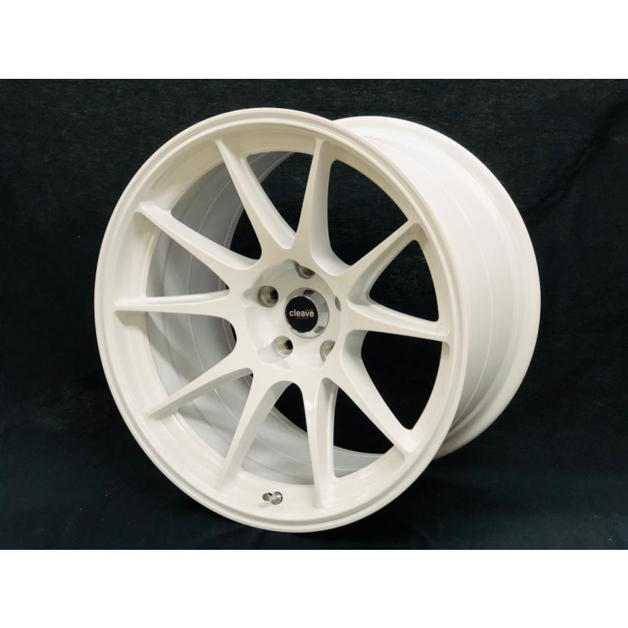 CLEAVE RACING 103 18x10.5J +15 5H-114.3 ホワイト 2本セット : 103
