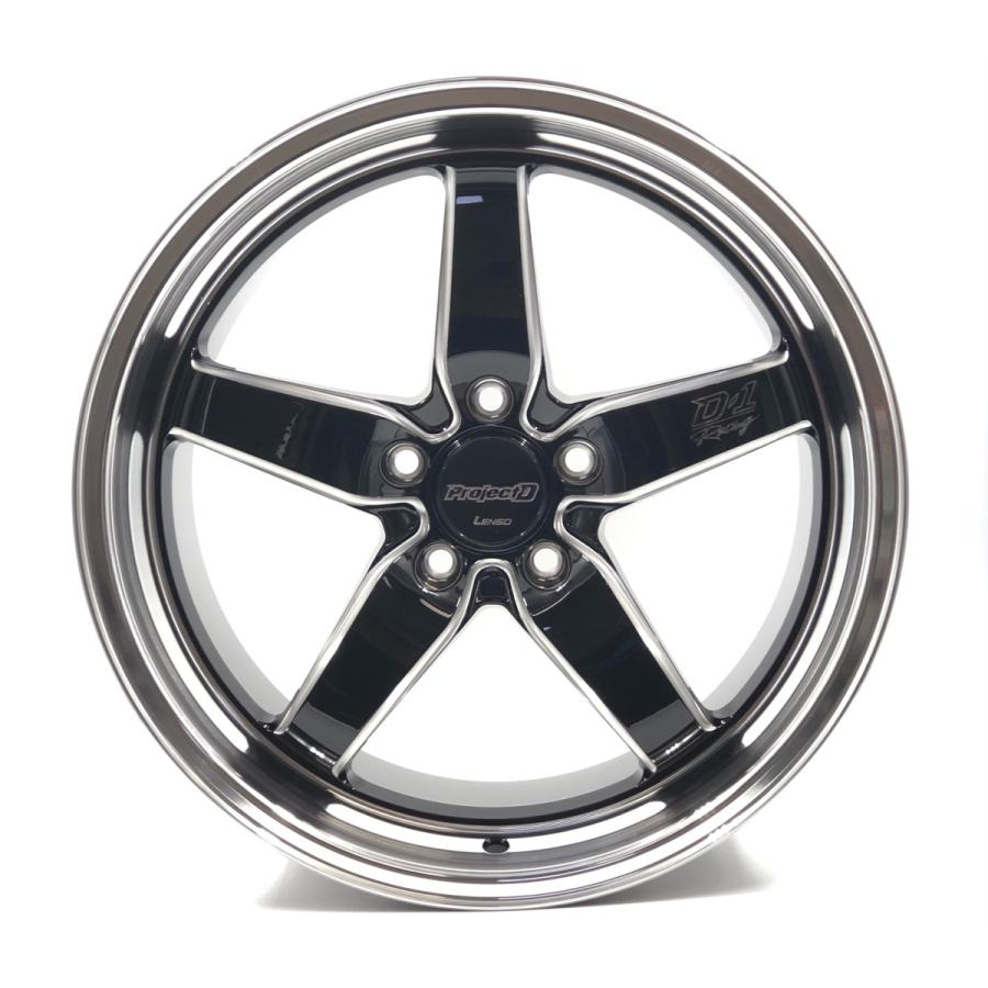 LENSO PROJECT-D D-1RACING 18x9.5J +22 5H-114.3 ブラック/マシンド