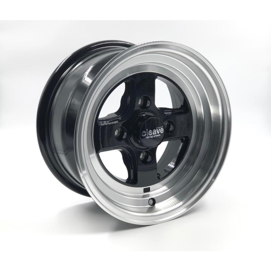 CLEAVE RACING E4 13x7.0 +9 4-114.3 ブラック/マシンド 4本セット KP61 サニトラ AE86 B310 BILSコラボモデルの画像