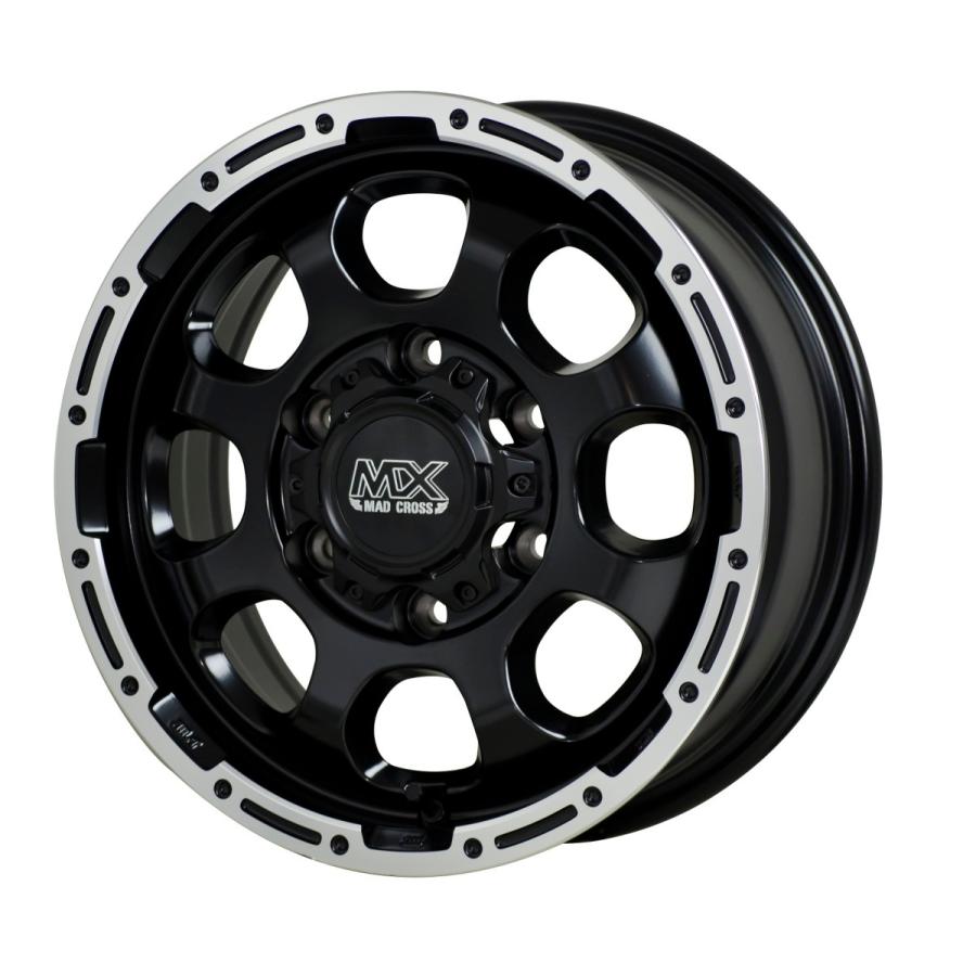 ハイエース HOTSTUFF マッドクロス グレイス 15x6 +33 6H-139.7 セミグロスブラック/リムポリッシュ GOODYEAR NASCAR 195/80R15 200系｜cleaveonline