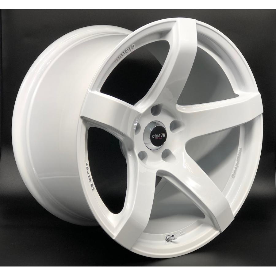 CLEAVE RACING TS54C 18x10.5J +15 5H-114.3 ホワイト 4本セット S13