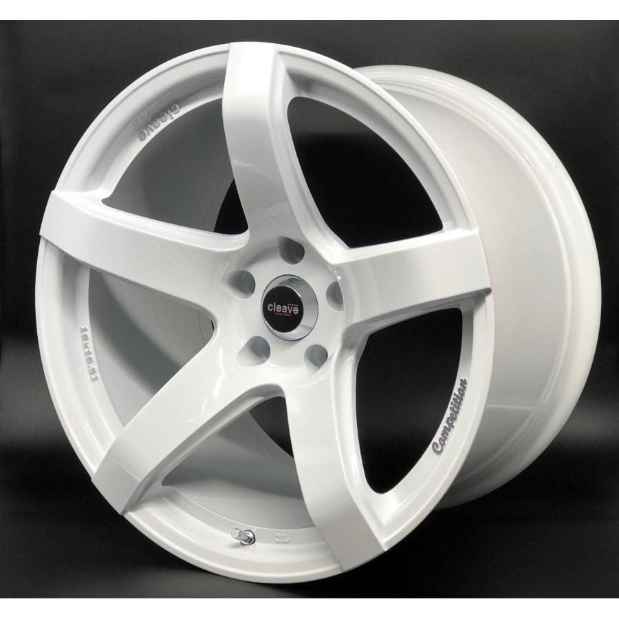 ホワイト5スポークホイールセット 18インチ CLEAVE RACING TS54C 18x9.5 +18 / 18x10.5J +15 5H-114.3