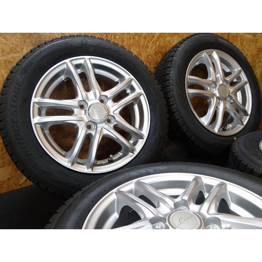 ①ブリザック☆VRX2☆スタッドレスセット品☆155/65R14☆2本 ブリザック VRX2 ☆155/65R14 22年製 Linz シルバー N BOX ONE
