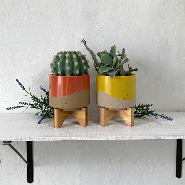 レーナ 15 ピンク スタンド付き 底穴なし 鉢カバー プランター ポット |  | 06