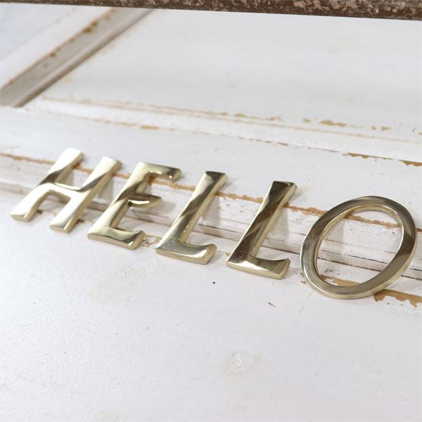 真鍮 ゴールド 45mm HELLO セット 大文字 H E L L O レター 真鍮 レター ナンバー 大文字 アルファベット 看板 表札 ネーム ツリーハウス ネコポス メール |  | 02