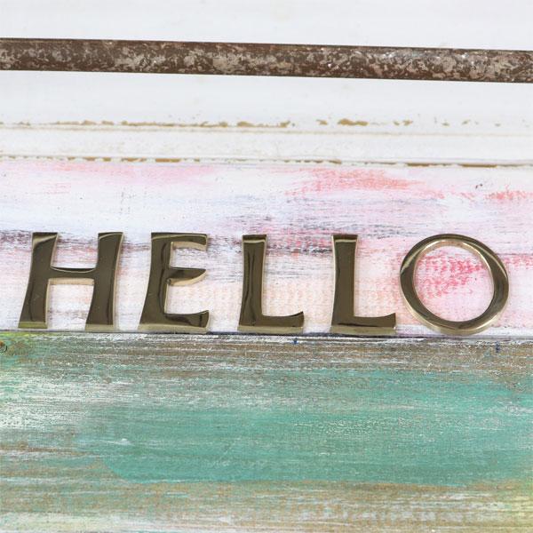 真鍮 ゴールド 45mm HELLO セット 大文字 H E L L O レター 真鍮 レター ナンバー 大文字 アルファベット 看板 表札 ネーム ツリーハウス ネコポス メール |  | 03
