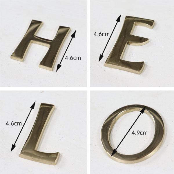 真鍮 ゴールド 45mm HELLO セット 大文字 H E L L O レター 真鍮 レター ナンバー 大文字 アルファベット 看板 表札 ネーム ツリーハウス ネコポス メール |  | 04