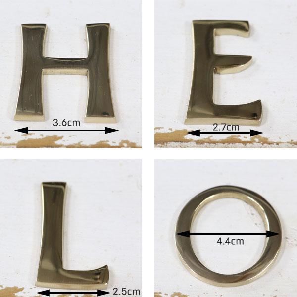 真鍮 ゴールド 45mm HELLO セット 大文字 H E L L O レター 真鍮 レター ナンバー 大文字 アルファベット 看板 表札 ネーム ツリーハウス ネコポス メール |  | 05