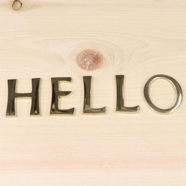 真鍮 ゴールド 45mm HELLO セット 大文字 H E L L O レター 真鍮 レター ナンバー 大文字 アルファベット 看板 表札 ネーム ツリーハウス ネコポス メール |  | 06