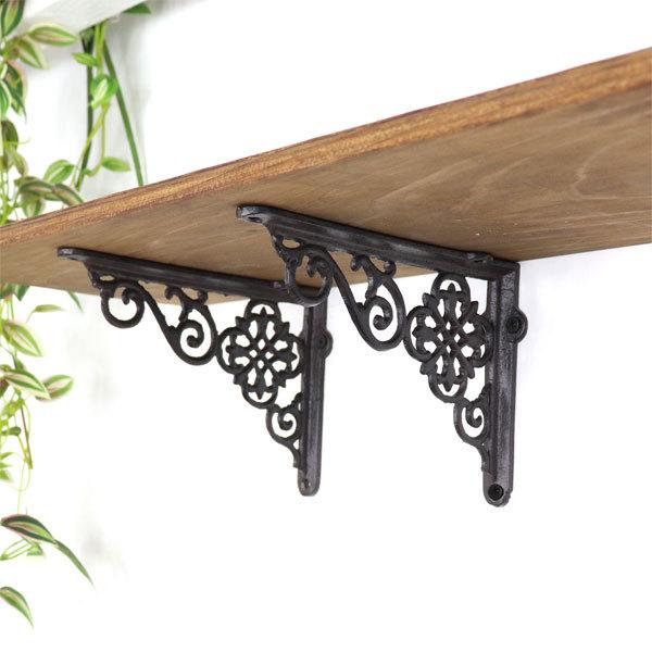 ブラケット アイアンブラケット 棚受け 中くらいサイズ アイアン アンティーク 2個セット |  | 01