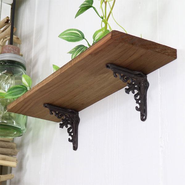 ブラケット アンティーク調 小サイズ 棚受け金具 インテリア DIY ブラウン アイアンブラケット ウォールシェルフ |  | 01