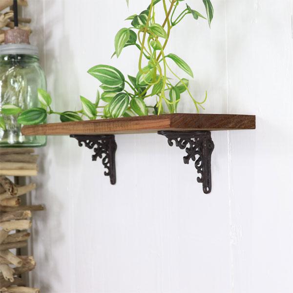 ブラケット アンティーク調 小サイズ 棚受け金具 インテリア DIY ブラウン アイアンブラケット ウォールシェルフ |  | 02