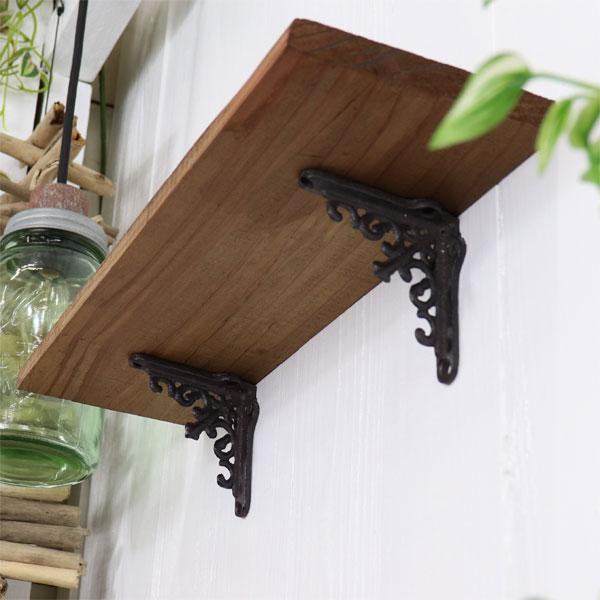 ブラケット アンティーク調 小サイズ 棚受け金具 インテリア DIY ブラウン アイアンブラケット ウォールシェルフ |  | 04