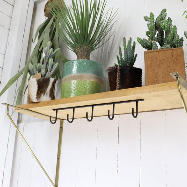 アイアンハンギング フック 吊り下げ用 ブラック シンプル 5連 下向き用フック |  | 06