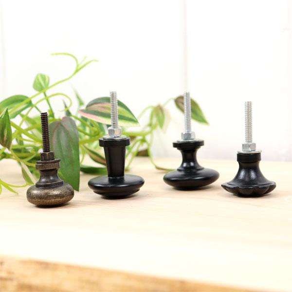 取っ手 アンティーク風 つまみ アイアンノブ 引き出し ノブ ブラック |  | 04