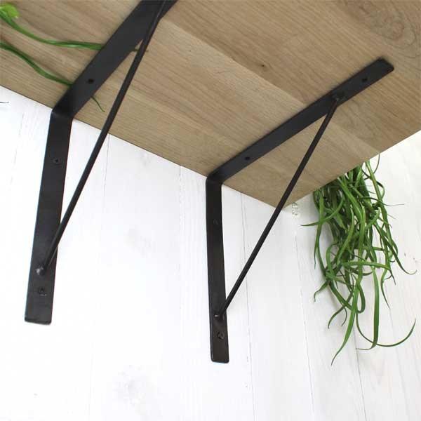 棚受け ブラック アンティーク風　W2.5×H23.5×D27.5cm |  | 05