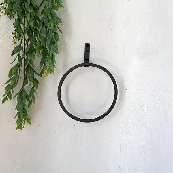 タオルハンガー 丸 アンティークブラック ラウンドタオルハンガー アイアン おしゃれ タオル掛け トイレ 91850031ツリーハウス