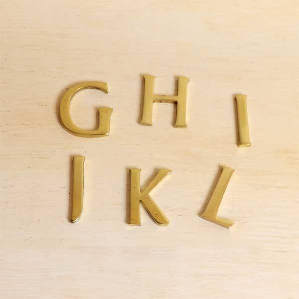 DIY レター ナンバー 大文字 ゴールド 真鍮 23mm　GHIJKL メール便 ネコポス |  | 07