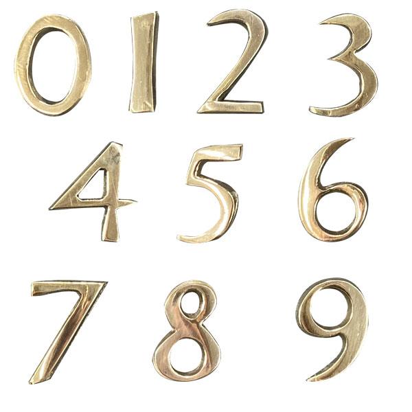 真鍮 ゴールド 23mmナンバー 数字 0123456789 メール便 ネコポス | 