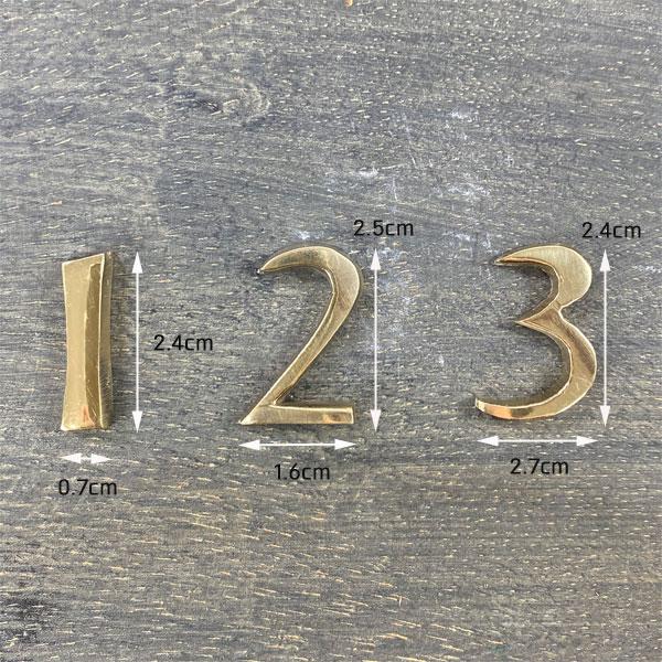 真鍮 ゴールド 23mmナンバー 数字 0123456789 メール便 ネコポス |  | 03