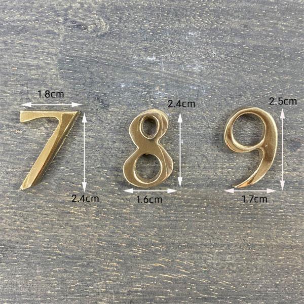 真鍮 ゴールド 23mmナンバー 数字 0123456789 メール便 ネコポス |  | 05