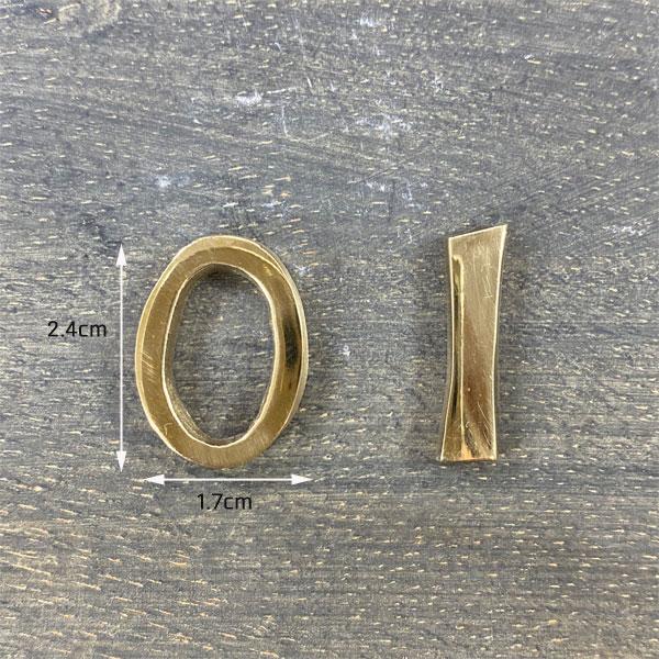 真鍮 ゴールド 23mmナンバー 数字 0123456789 メール便 ネコポス