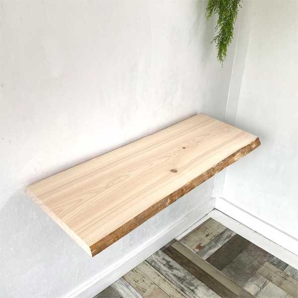送料無料 一枚板 無垢 ひのき 檜 桧 棚板 棚 カウンター 机 天板 | 