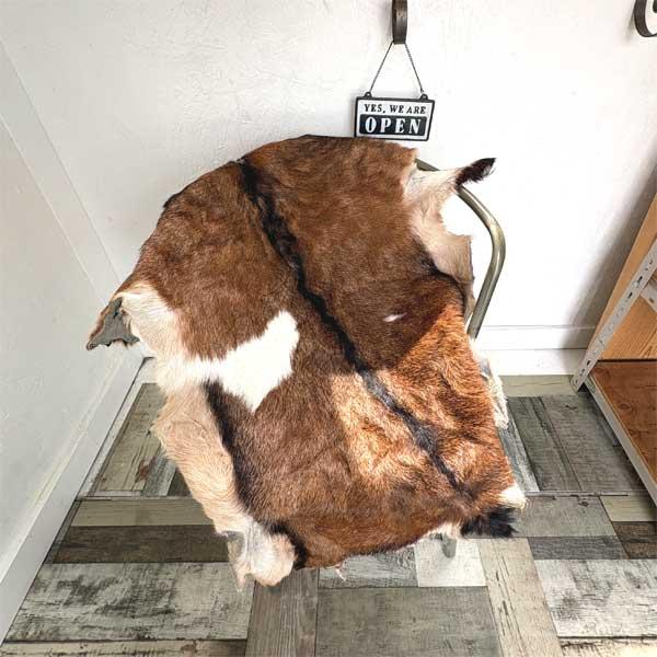 ゴートレザー goat 毛皮 マット 1点物 1枚革 山羊皮_1