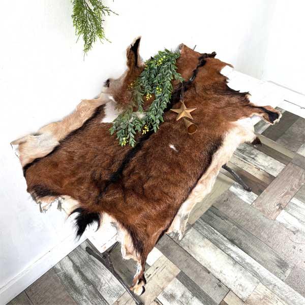 ゴートレザー goat 毛皮 マット 1点物 1枚革 山羊皮_6