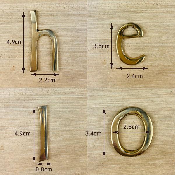 hello 真鍮レターゴールド 45mm 小文字 看板 表札 ゴールドカラー アルファベット5文字セット hello |  | 05