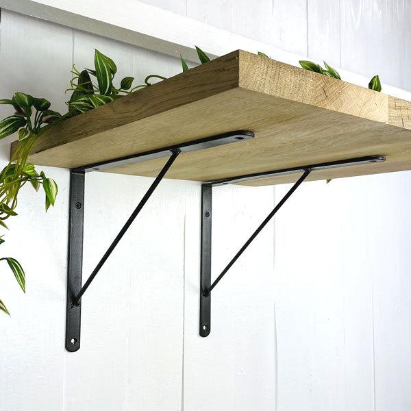 アイアン 棚受け Lサイズ こげ茶色 飾り棚 ブラケット Iron shelf brackets シンプル ナチュラルデザイン 2個セット｜cleebs｜07