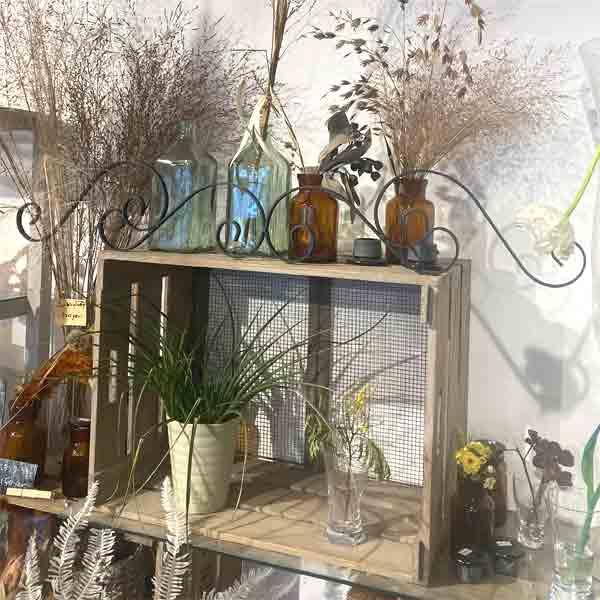 壁飾り アンティーク アイアン インテリア 横長 エレガント リーフ