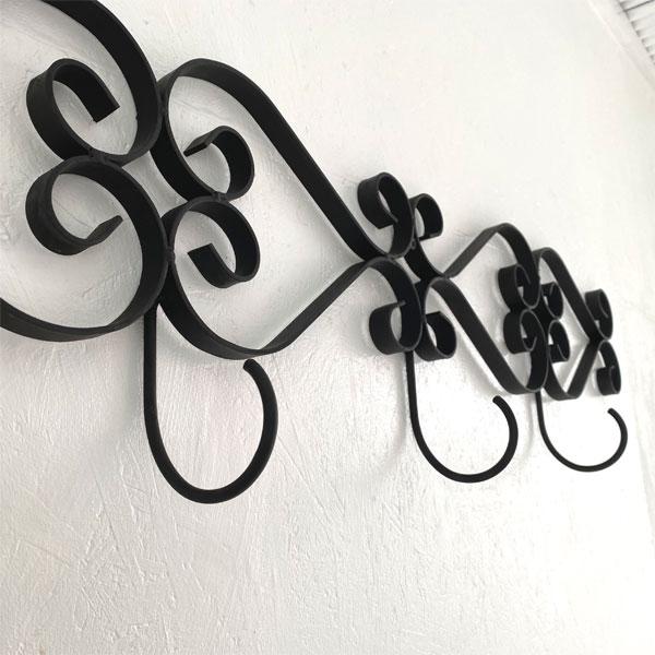 アイアンウォールフック アイアン壁飾り リーフ アイアン雑貨 壁面飾り 壁掛けインテリア ウォールデコ おしゃれ ブラック |  | 01