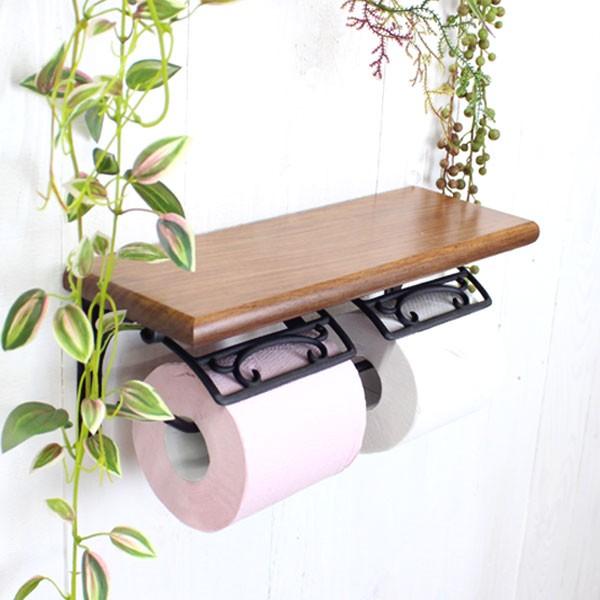 トイレットペーパーホルダー 木製 ダブルトイレットペーパーホルダー 真鍮 |  | 05