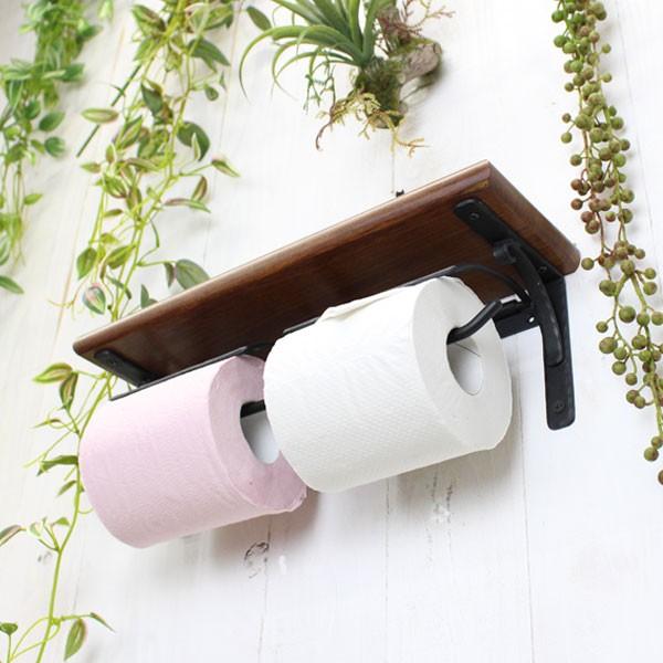 トイレットペーパーホルダー 木製 ダブルトイレットペーパーホルダー 真鍮 |  | 06