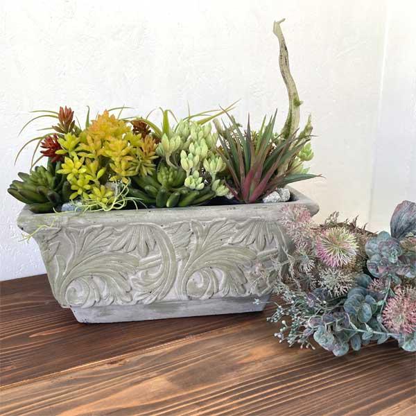 アラベスク・レトロプランターS 底穴あり 陶器ポット 観葉植物 植木鉢 ガーデン雑貨 |  | 01