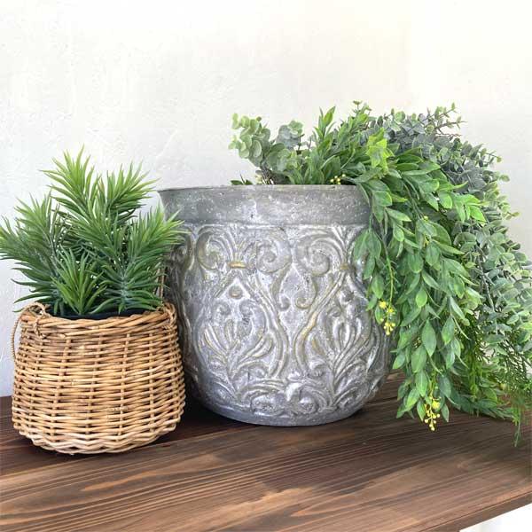 ゴシック・グランジポット 底穴あり 陶器ポット 観葉植物 植木鉢 ガーデン雑貨 大型ポット |  | 01