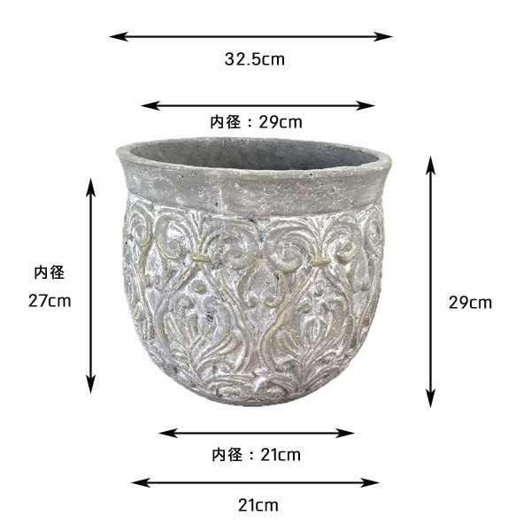 ゴシック・グランジポット 底穴あり 陶器ポット 観葉植物 植木鉢 ガーデン雑貨 大型ポット |  | 05