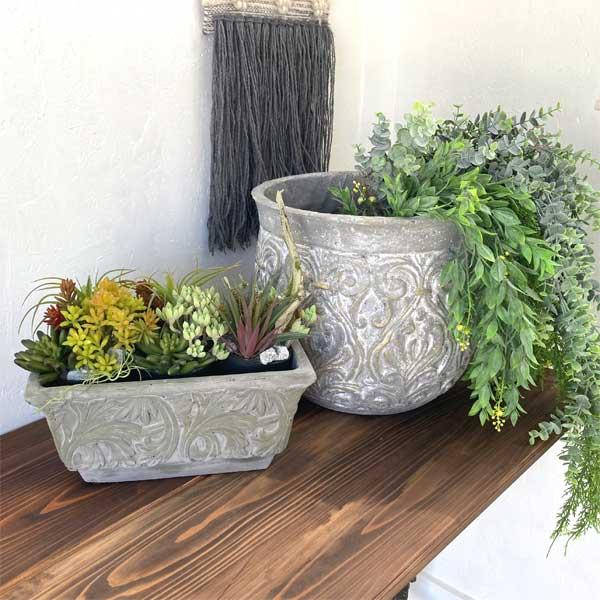 ゴシック・グランジポット 底穴あり 陶器ポット 観葉植物 植木鉢 ガーデン雑貨 大型ポット |  | 06