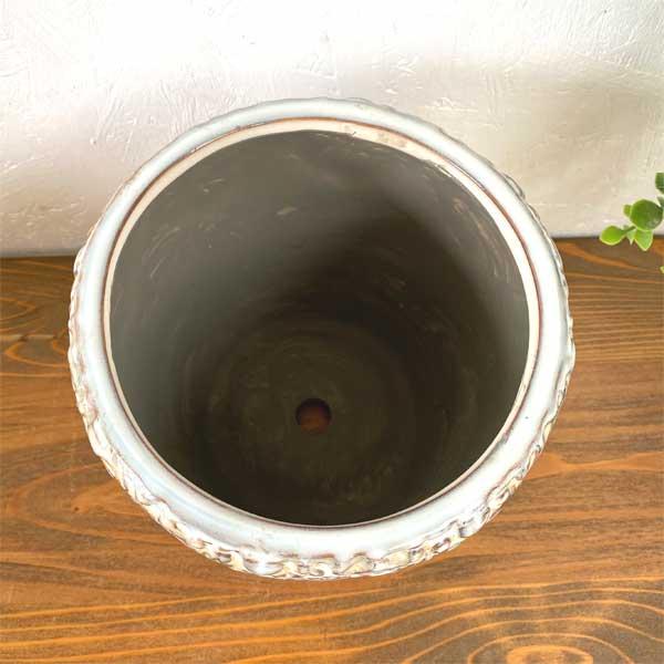 ラウンドポット ４号 プランター 陶器 フラワーポット ナチュラル アンティーク ヨーロピアン |  | 03