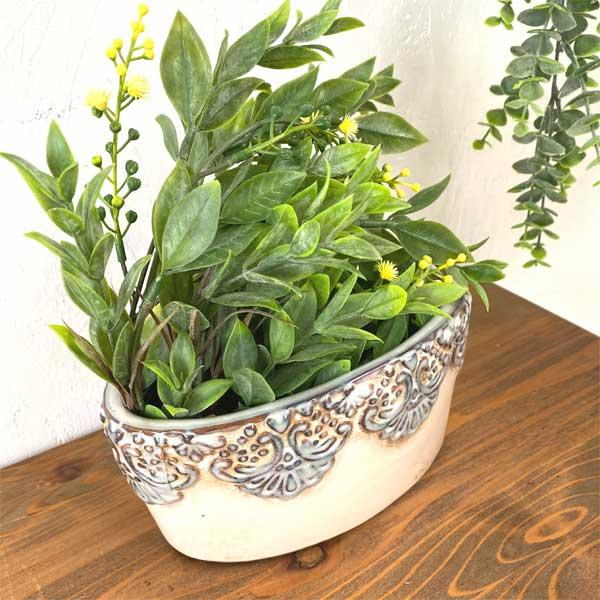 クロシエット・オーバルポットS プランター 陶器 ナチュラル アンティーク ヨーロピアン |  | 01