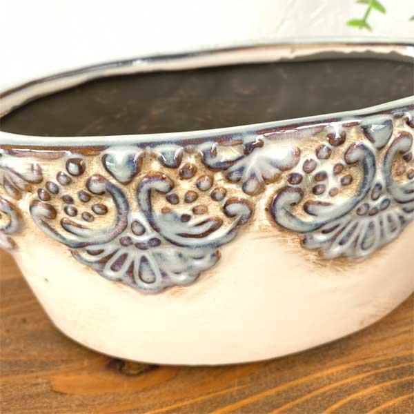 クロシエット・オーバルポットS プランター 陶器 ナチュラル アンティーク ヨーロピアン |  | 02