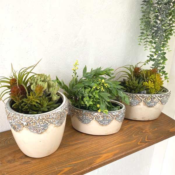 クロシエット・オーバルポットS プランター 陶器 ナチュラル アンティーク ヨーロピアン |  | 06